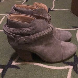 Rag & Bone Grey Suede Harrow Booties